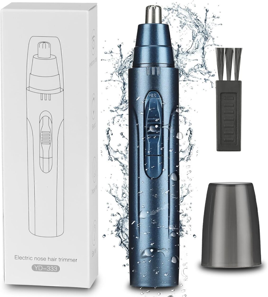 Nose Hair Trimmer Dual-Edge Blades Hair Removal Ear Nose Trimmer, Blue